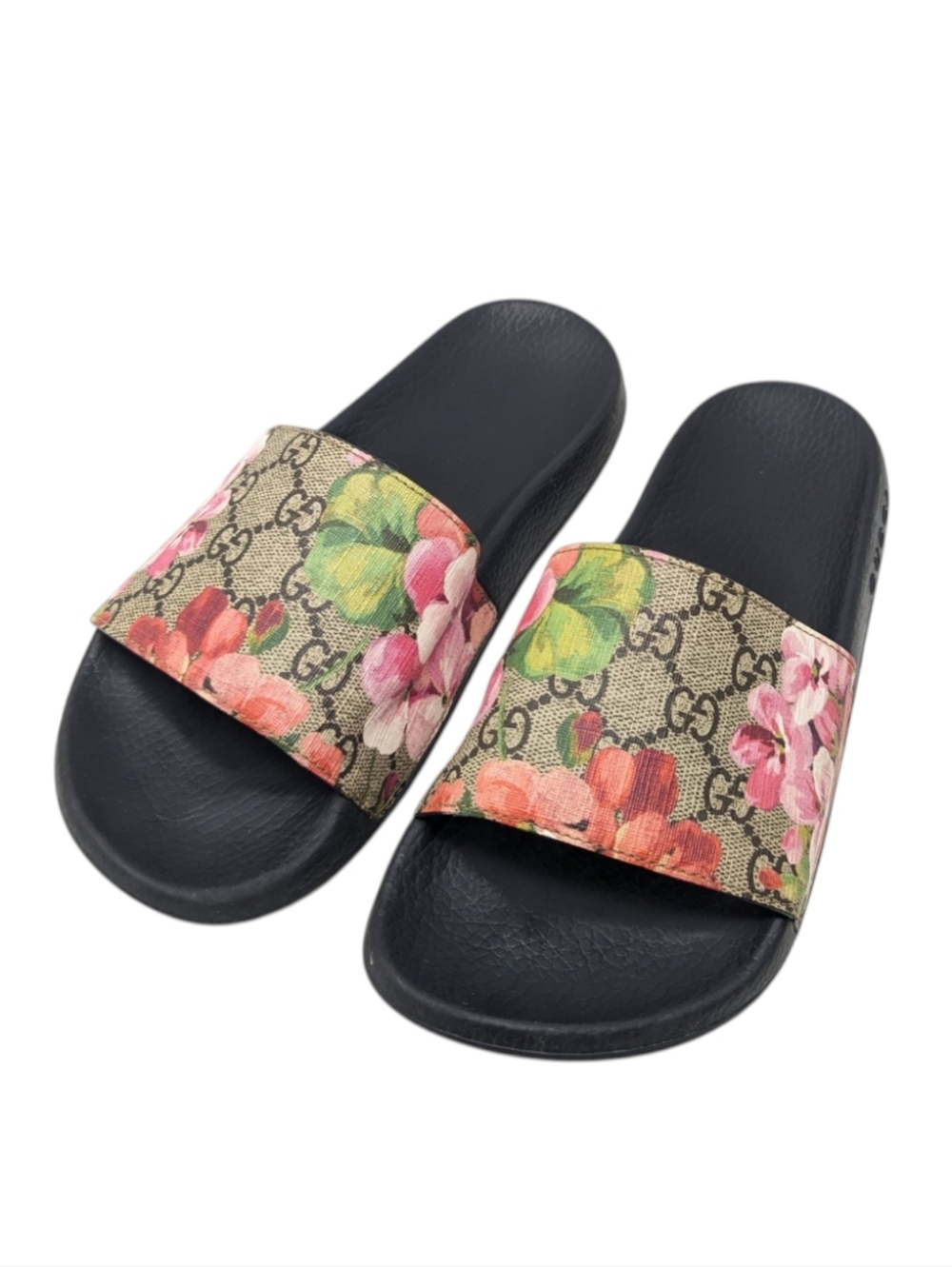 Gucci GG Web Supreme Bloom Floral Slide Sandals Size EU 38 - Picture 2 of 11
